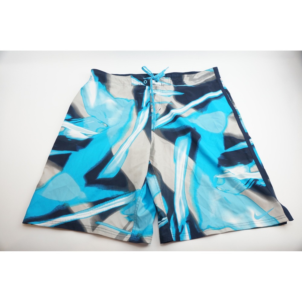 Nike Board Shorts XXLT Blue Abstract Graphic Print Swim‎ Trunks Excellent